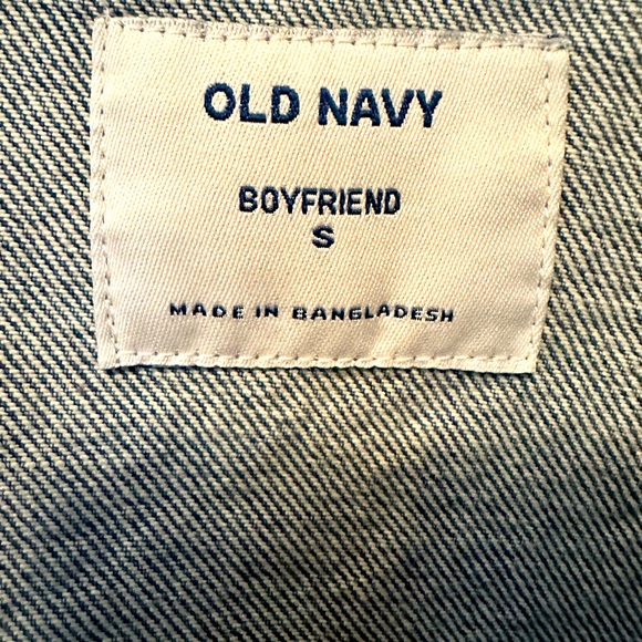 🌞 Old Navy Boyfriend Blue Jean Jacket Size S - Picture 3 of 4